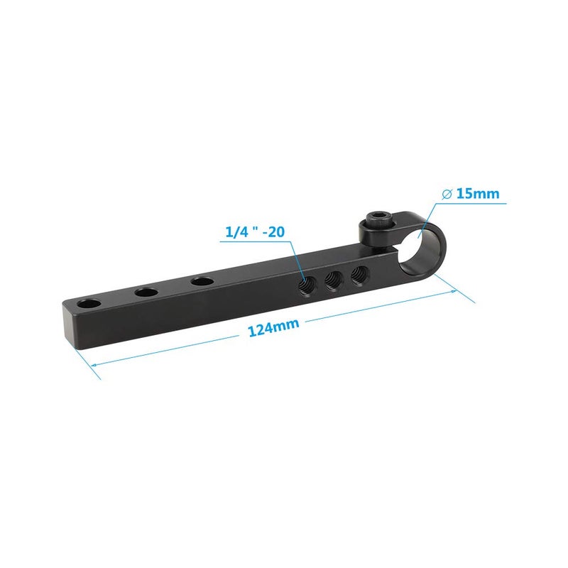 CAMVATE 124mm Cross Bar with 15mm Single Rod Adapter for DLSR Camera Cage Kit (A Pair) - 2338 - Image 2